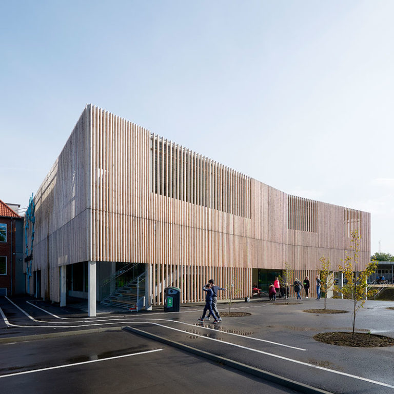 Nørre Snede skole, træ, bæredygtig skole byggeri